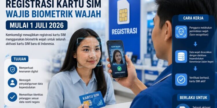 Mulai 1 Juli 2026, Registrasi Kartu SIM Wajib Pakai Biometrik Wajah