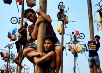 Filosofi Lomba Panjat Pinang saat 17 Agustus, Ternyata Punya Makna Mendalam