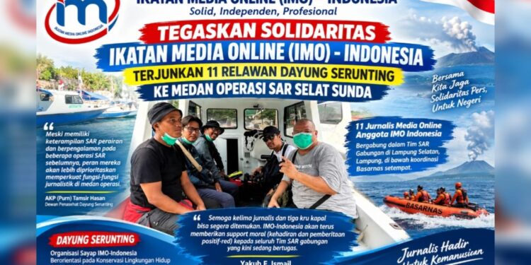 Tegaskan Solidaritas, IMO-Indonesia Terjunkan 11 Relawan Dayung Serunting ke Medan Operasi SAR Selat Sunda