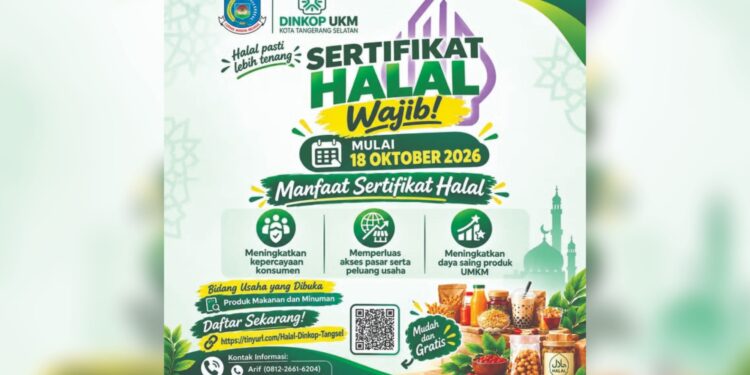 Sertifikasi Halal Wajib 18 Oktober 2026, Pemkot Tangsel Buka Fasilitas Gratis untuk UMKM